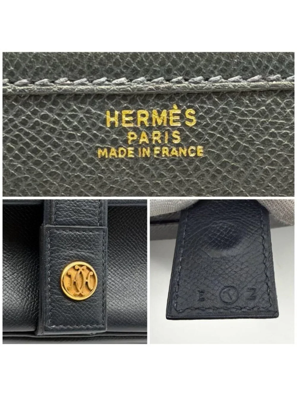Hermes Rare Vintage Noumea Shoulder Bag Navy
